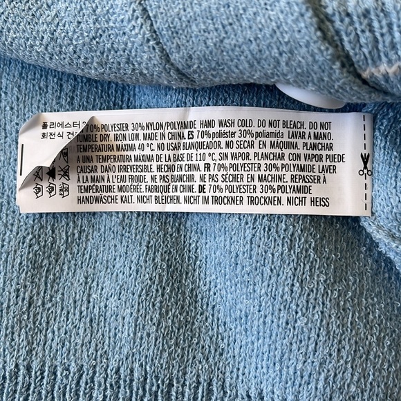 NEW ENGLISH FACTORY CONTRAST CARDIGAN IN POWDER BLUE/WHITE NWT MEDIUM - Picture 9 of 11